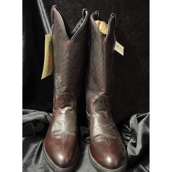 NEW MENS MASTERSON BOOT CO COWBOY DARK‎ BROWN BOOTS SIZE 8D RETAIL $199